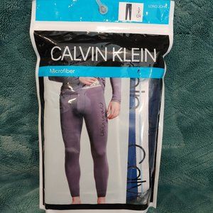 NEW Calvin Klein Men's Microfiber Long John, S, Navy Blue